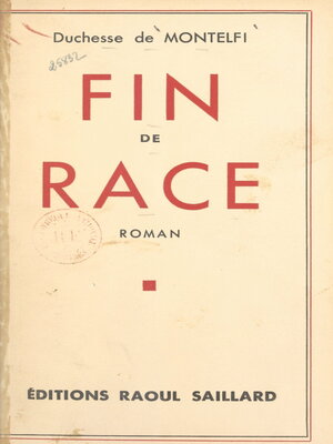 cover image of Fin de race